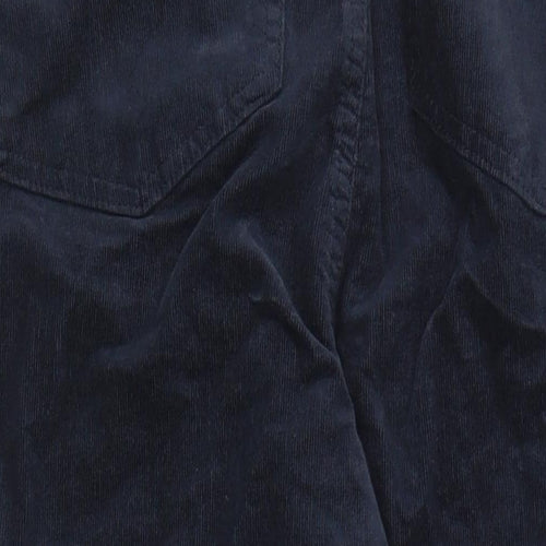 Marks and Spencer Womens Blue Cotton Trousers Size 20 L28 in Regular Zip - Pockets