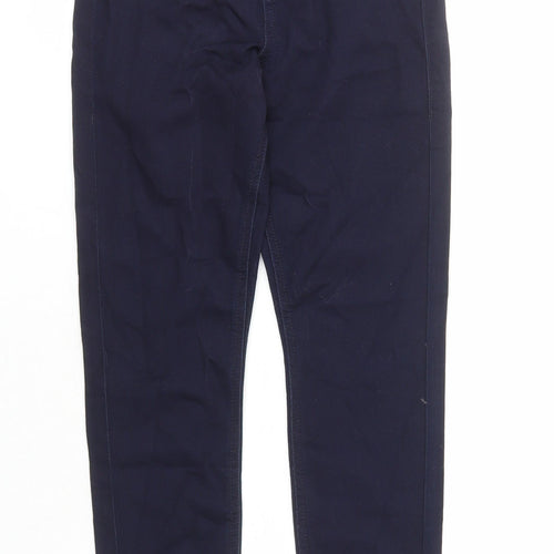 Marks and Spencer Womens Blue Cotton Skinny Jeans Size 6 L27 in Regular Zip