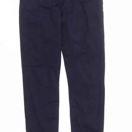 Marks and Spencer Womens Blue Cotton Skinny Jeans Size 6 L27 in Regular Zip
