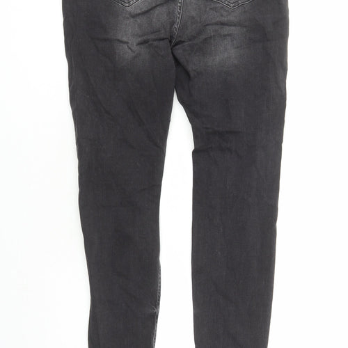 Missguided Womens Black Cotton Skinny Jeans Size 12 L29 in Regular Zip - po