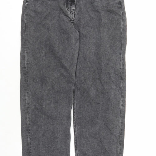 COLLUSION Womens Grey Cotton Mom Jeans Size 26 in L27 in Regular Zip - Pockets