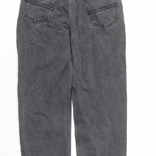 COLLUSION Womens Grey Cotton Mom Jeans Size 26 in L27 in Regular Zip - Pockets