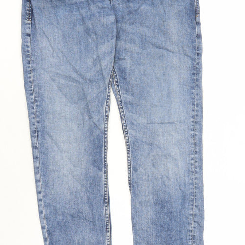 TOM TAILOR Mens Blue Cotton Straight Jeans Size 34 in L31 in Slim Zip - Pockets