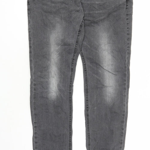 Duck and Cover Mens Grey Cotton Straight Jeans Size 34 in L32 in Slim Zip - Pockets