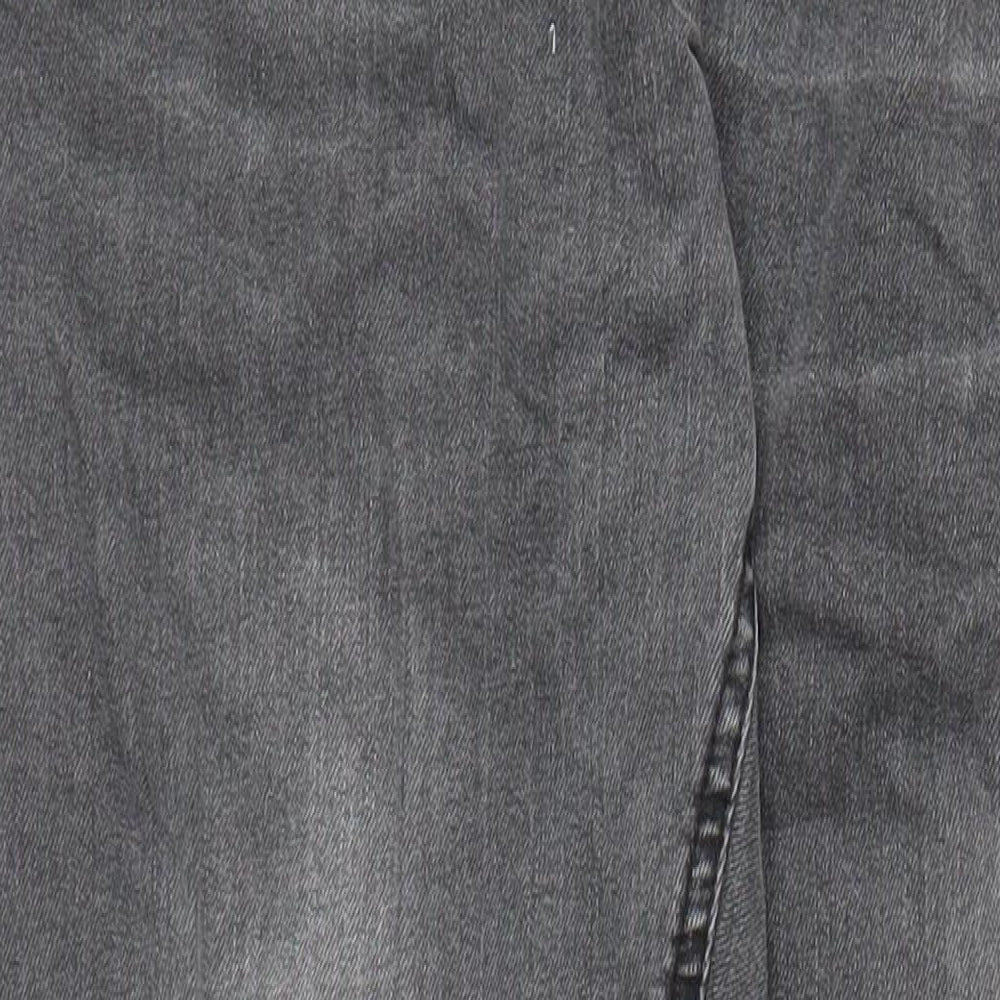 Duck and Cover Mens Grey Cotton Straight Jeans Size 34 in L32 in Slim Zip - Pockets