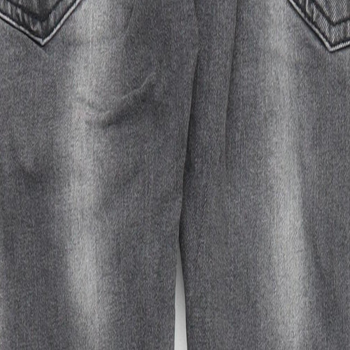 Duck and Cover Mens Grey Cotton Straight Jeans Size 34 in L32 in Slim Zip - Pockets