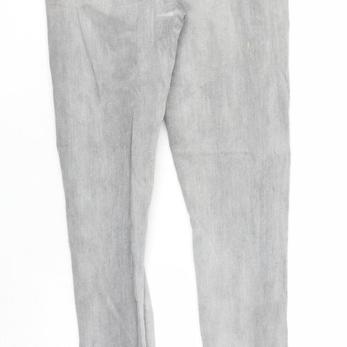 TALLY WEiJL Womens Grey Cotton Skinny Jeans Size 12 L27 in Regular Zip - Pockets