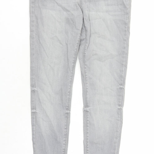 Denim & Co. Womens Grey Cotton Skinny Jeans Size 6 L27 in Regular Zip - Pockets