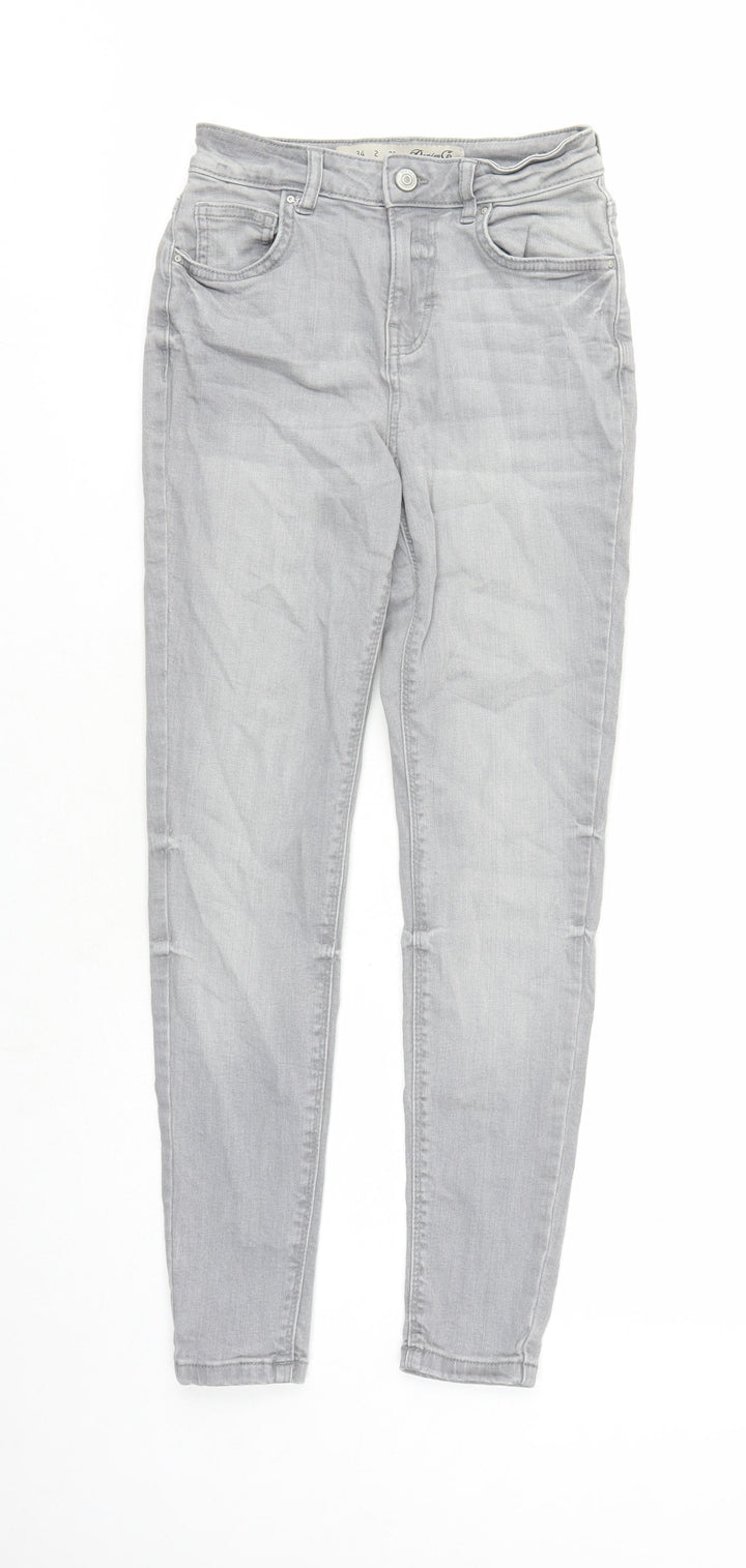 Denim & Co. Womens Grey Cotton Skinny Jeans Size 6 L27 in Regular Zip - Pockets