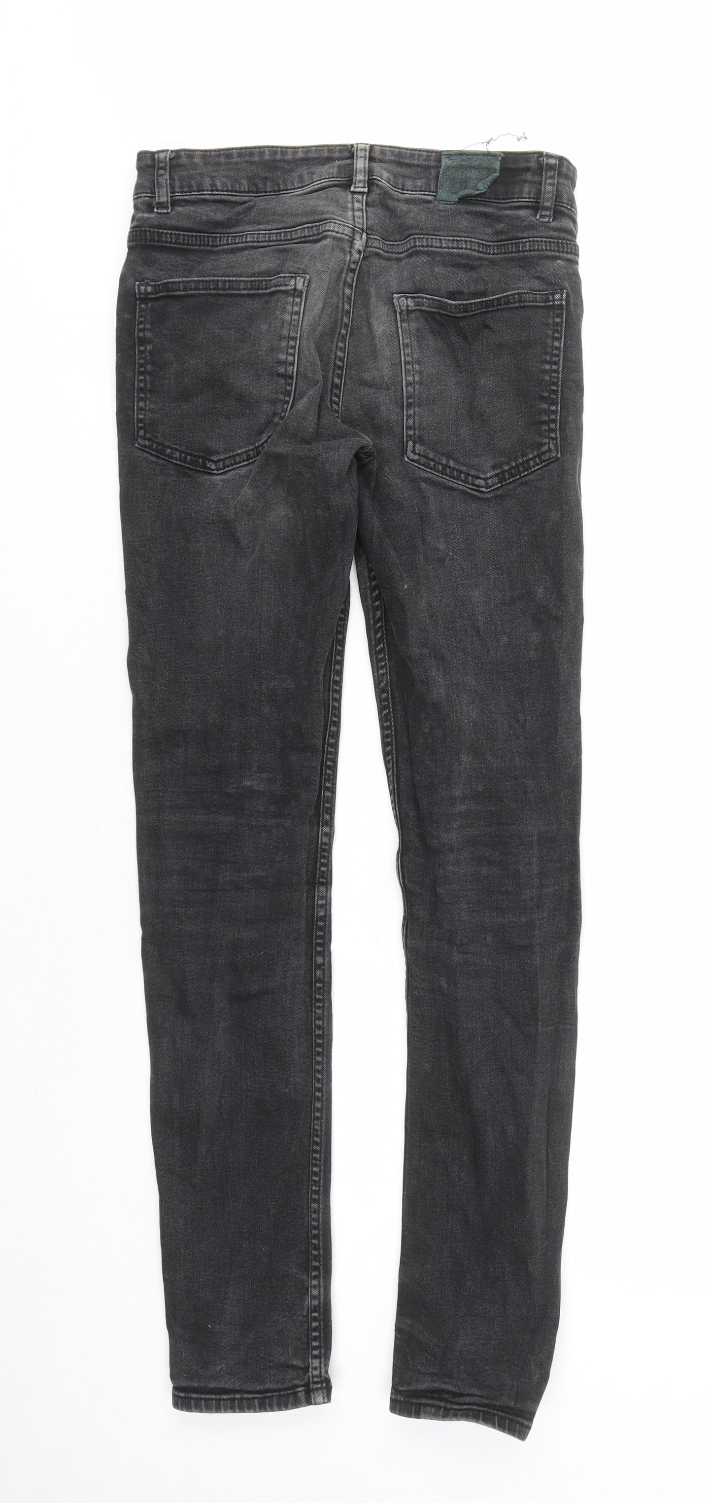 Loom Mens Beige Cotton Straight Jeans Size 28 in L29 in Slim Zip - Pockets
