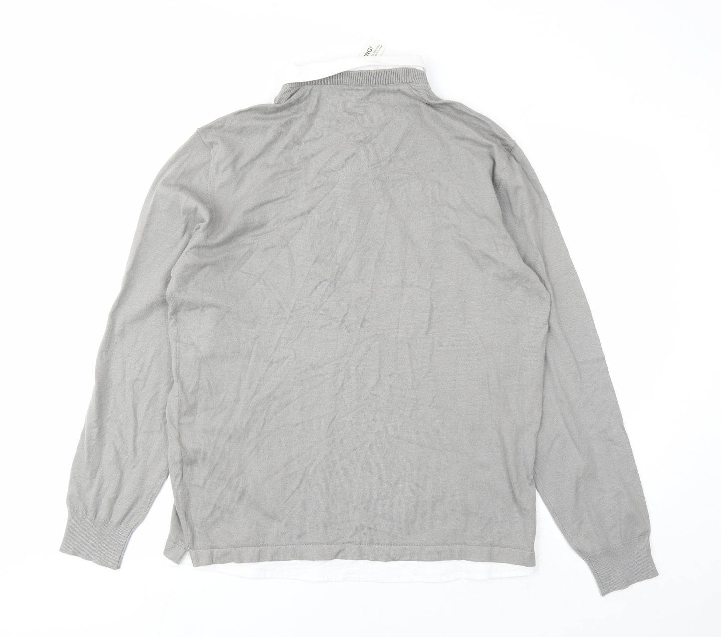 City Comfort Womens Grey Collared Cotton Pullover Jumper Size L - Two In One