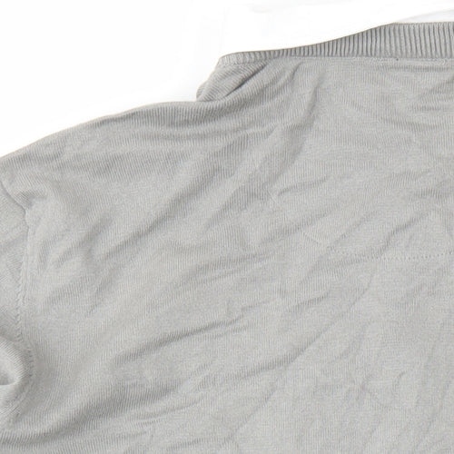 City Comfort Womens Grey Collared Cotton Pullover Jumper Size L - Two In One