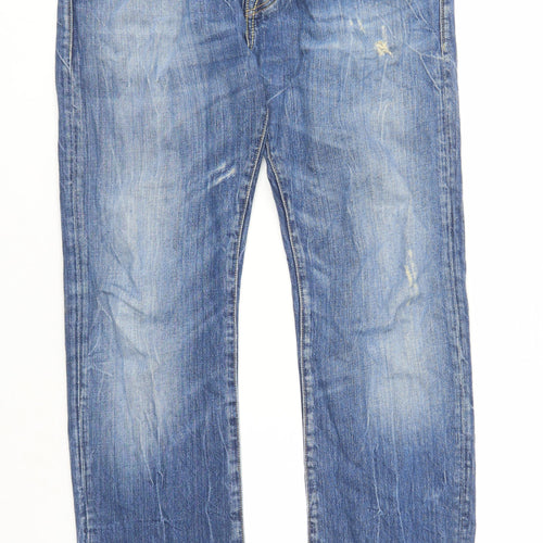 Replay Mens Blue Cotton Straight Jeans Size 30 in L32 in Regular Button - Pockets