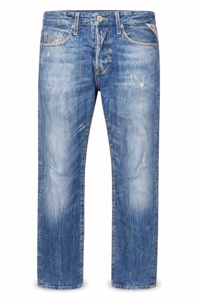 Replay Mens Blue Cotton Straight Jeans Size 30 in L32 in Regular Button - Pockets