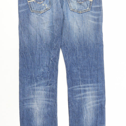 Replay Mens Blue Cotton Straight Jeans Size 30 in L32 in Regular Button - Pockets