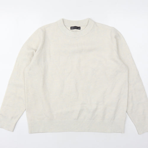 Marks and Spencer Womens Ivory Round Neck Polyester Pullover Jumper Size M