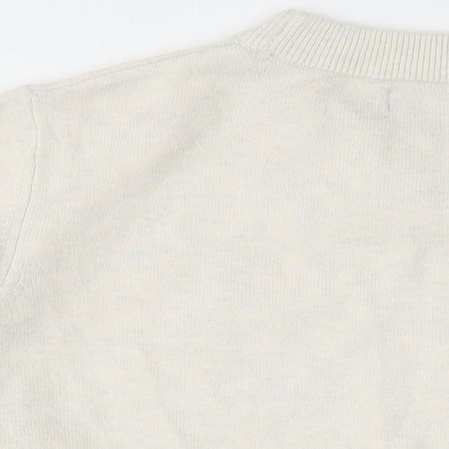 Marks and Spencer Womens Ivory Round Neck Polyester Pullover Jumper Size M
