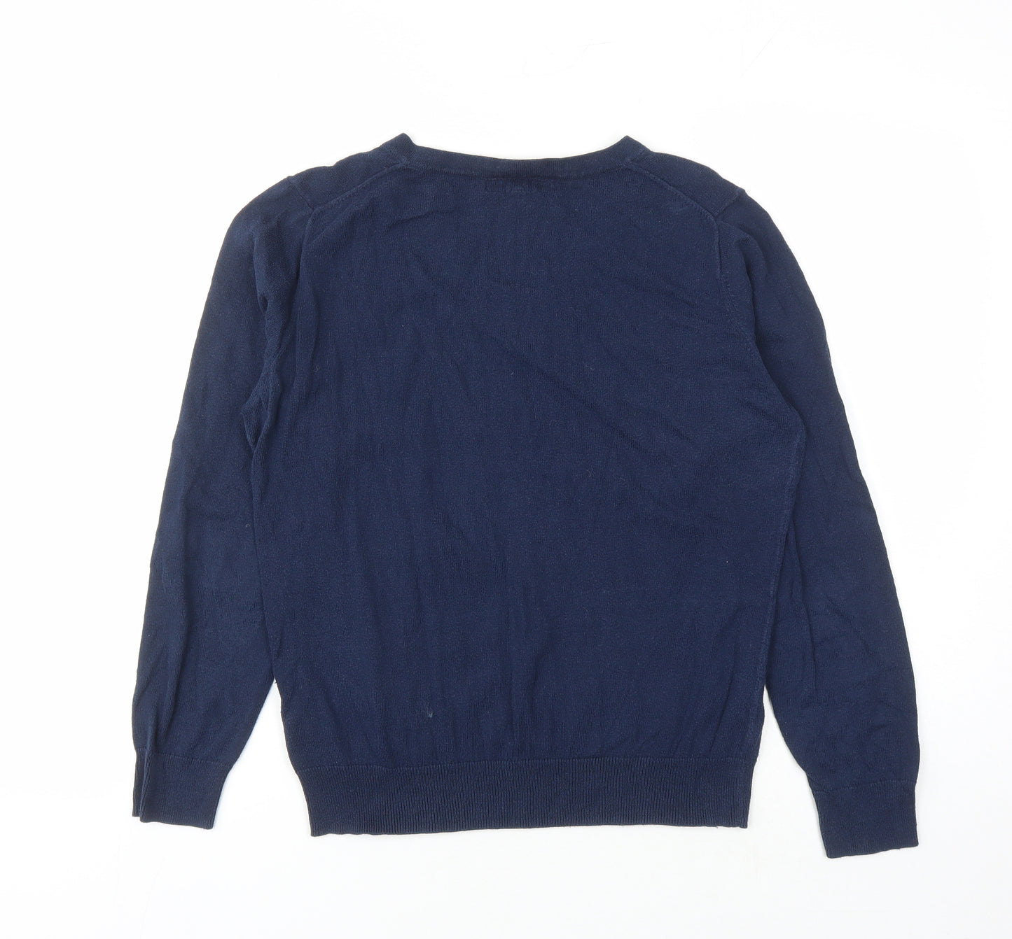 Crew Clothing Womens Blue V-Neck Cotton Pullover Jumper Size 12