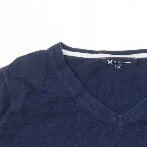 Crew Clothing Womens Blue V-Neck Cotton Pullover Jumper Size 12