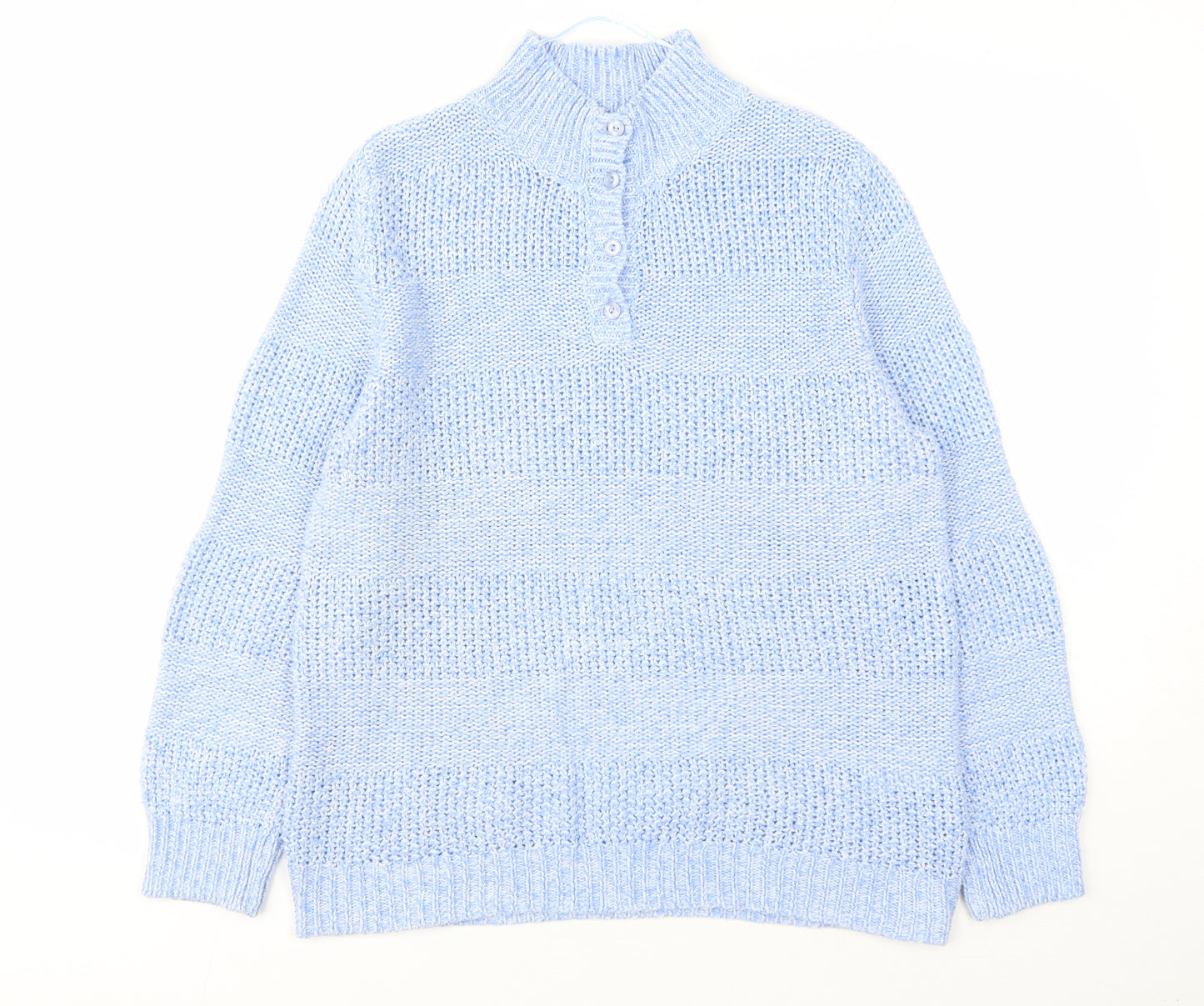 Damart Womens Blue Round Neck Acrylic Pullover Jumper Size 14 - Size 14-16