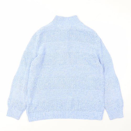 Damart Womens Blue Round Neck Acrylic Pullover Jumper Size 14 - Size 14-16