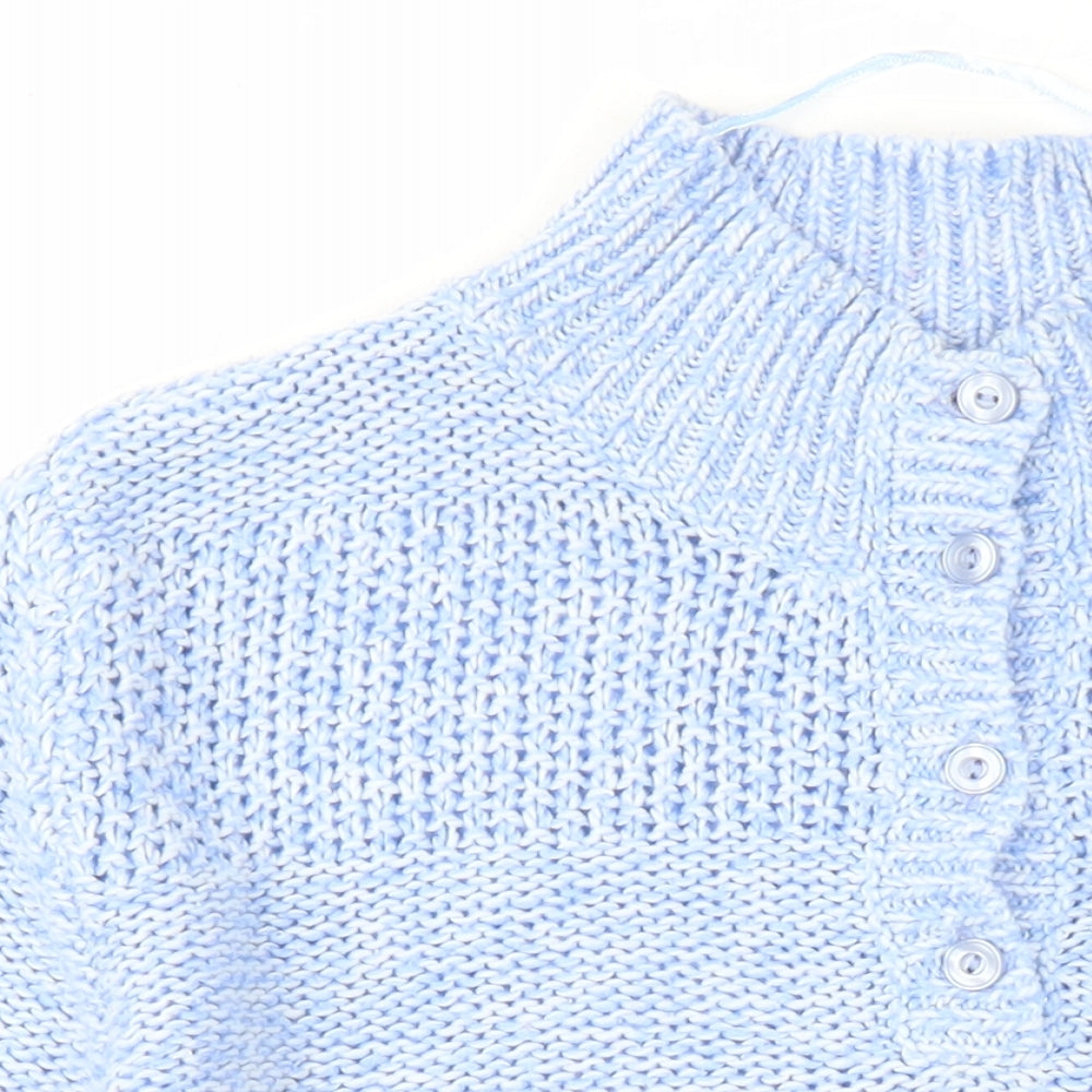 Damart Womens Blue Round Neck Acrylic Pullover Jumper Size 14 - Size 14-16