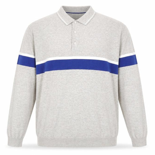 Marks and Spencer Mens Beige Collared Striped Cotton Pullover Jumper Size XL Long Sleeve