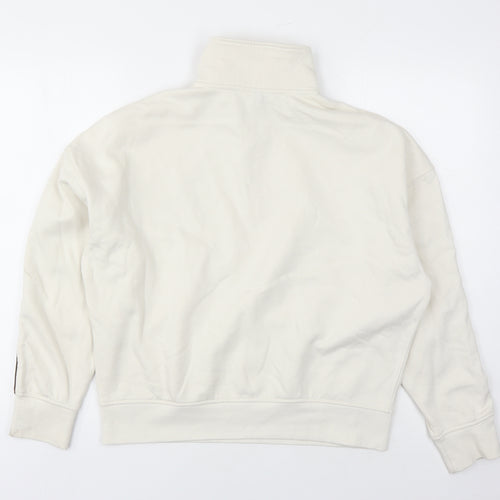 Divided by H&M Womens Ivory Cotton Pullover Sweatshirt Size XS Zip - Park City