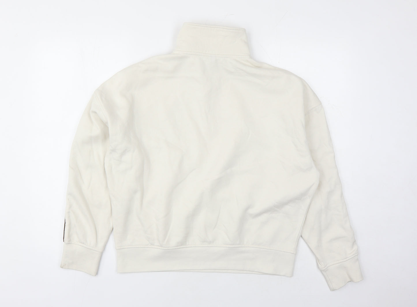 Divided by H&M Womens Ivory Cotton Pullover Sweatshirt Size XS Zip - Park City