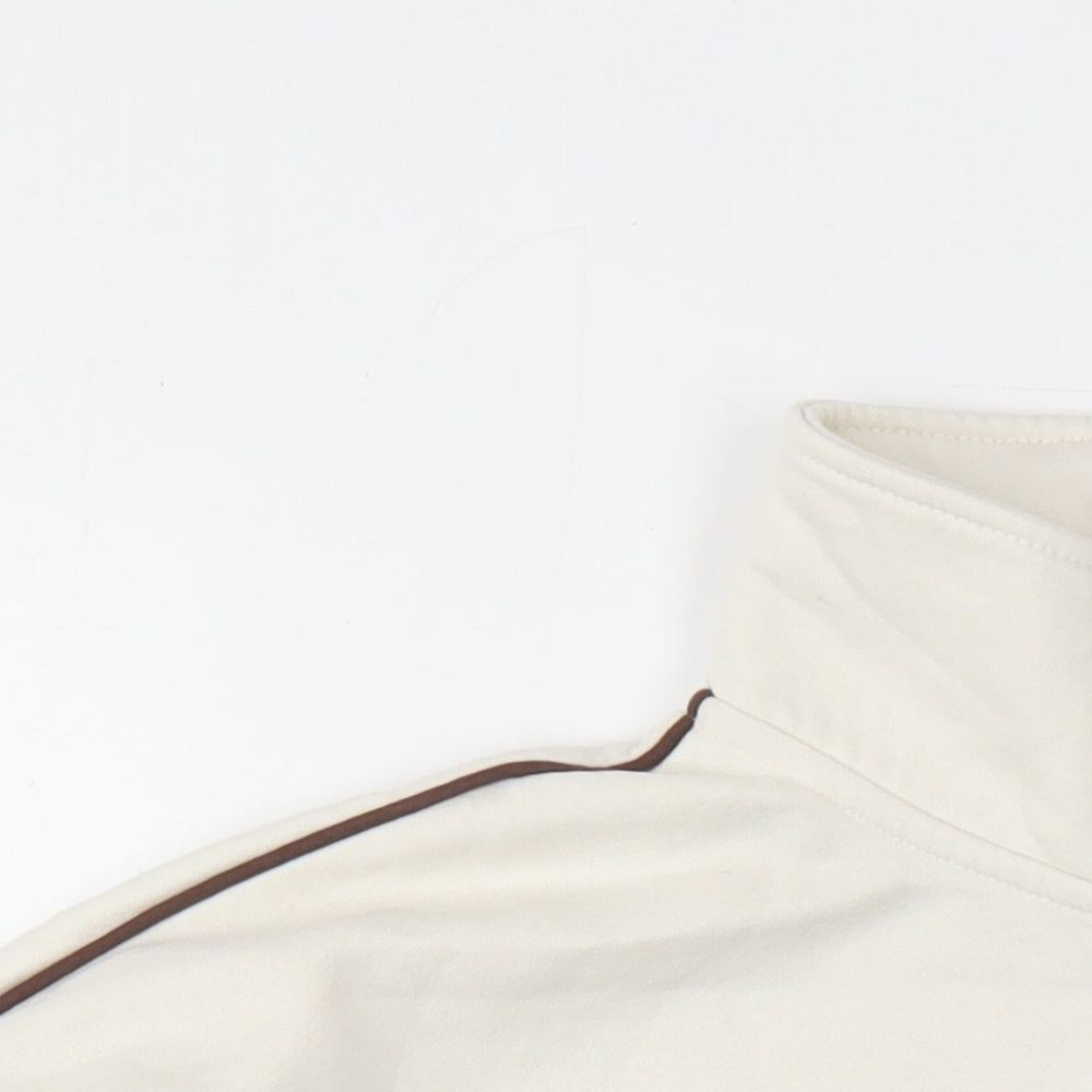 Divided by H&M Womens Ivory Cotton Pullover Sweatshirt Size XS Zip - Park City
