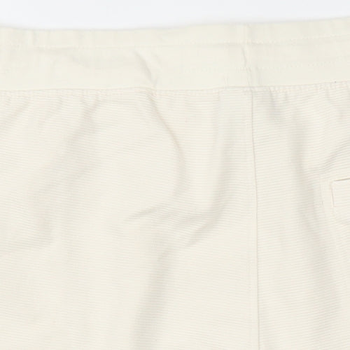 Zara Mens Ivory Cotton Sweat Shorts Size XL L6 in Regular Drawstring - Elasticated Waist
