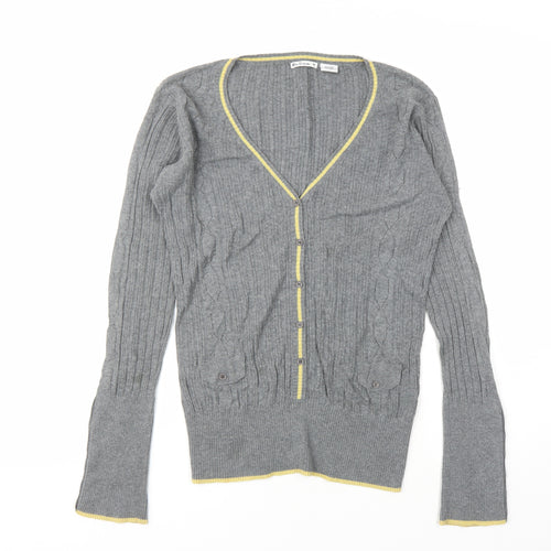 Ben Sherman Womens Grey V-Neck Cotton Pullover Jumper Size M