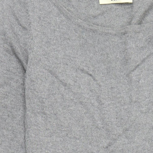 Oasis Womens Grey Cotton Jumper Dress Size XS Round Neck Pullover