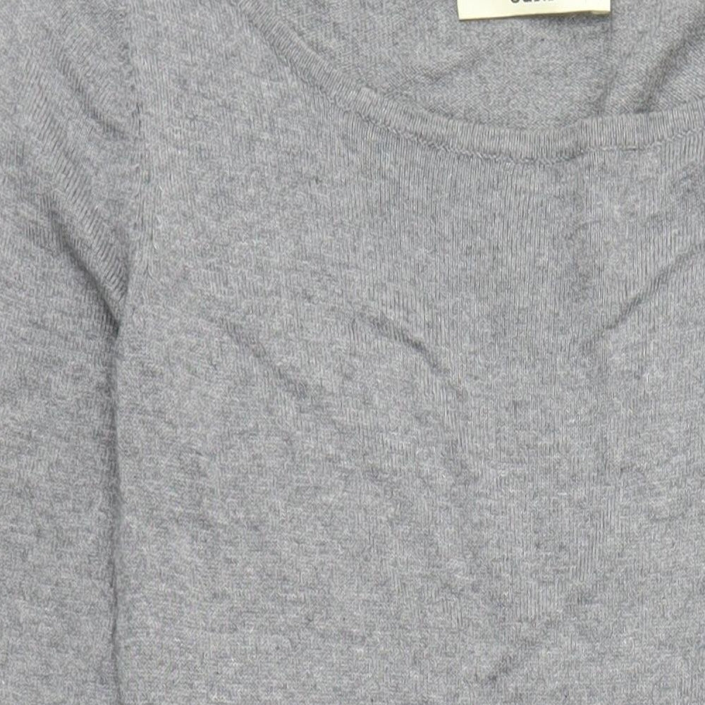 Oasis Womens Grey Cotton Jumper Dress Size XS Round Neck Pullover