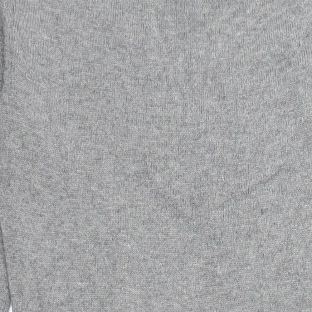 Oasis Womens Grey Cotton Jumper Dress Size XS Round Neck Pullover
