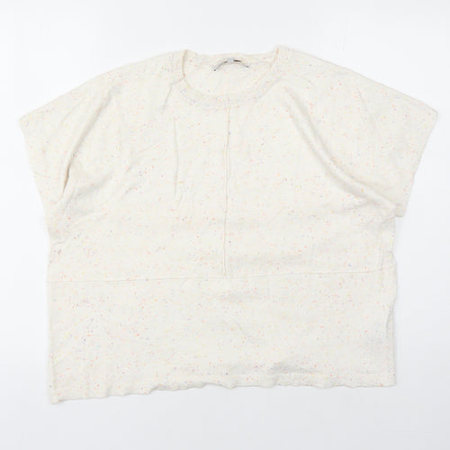 NEXT Womens Beige Round Neck Nylon Pullover Jumper Size XS