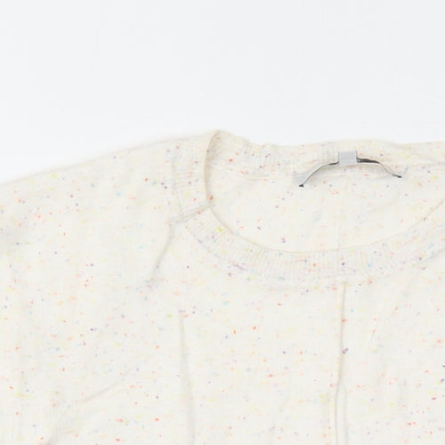 NEXT Womens Beige Round Neck Nylon Pullover Jumper Size XS