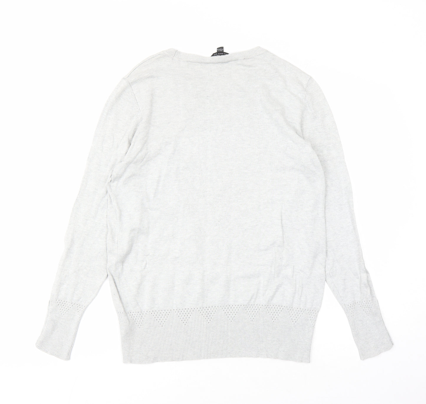 Dorothy Perkins Womens Grey Round Neck Viscose Pullover Jumper Size 16