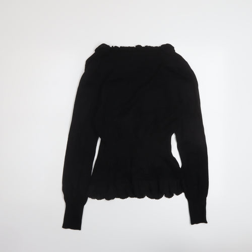 Motrgan Womens Black Scoop Neck Acrylic Pullover Jumper Size M