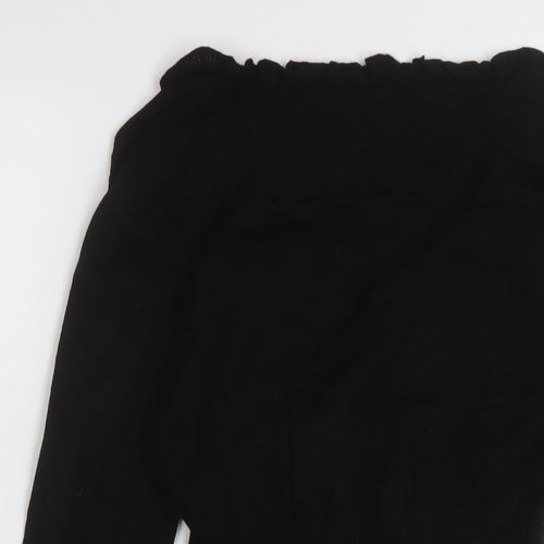 Motrgan Womens Black Scoop Neck Acrylic Pullover Jumper Size M