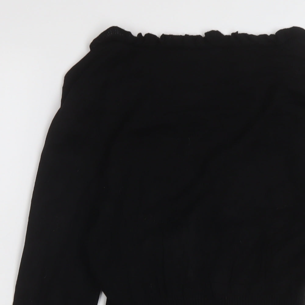 Motrgan Womens Black Scoop Neck Acrylic Pullover Jumper Size M