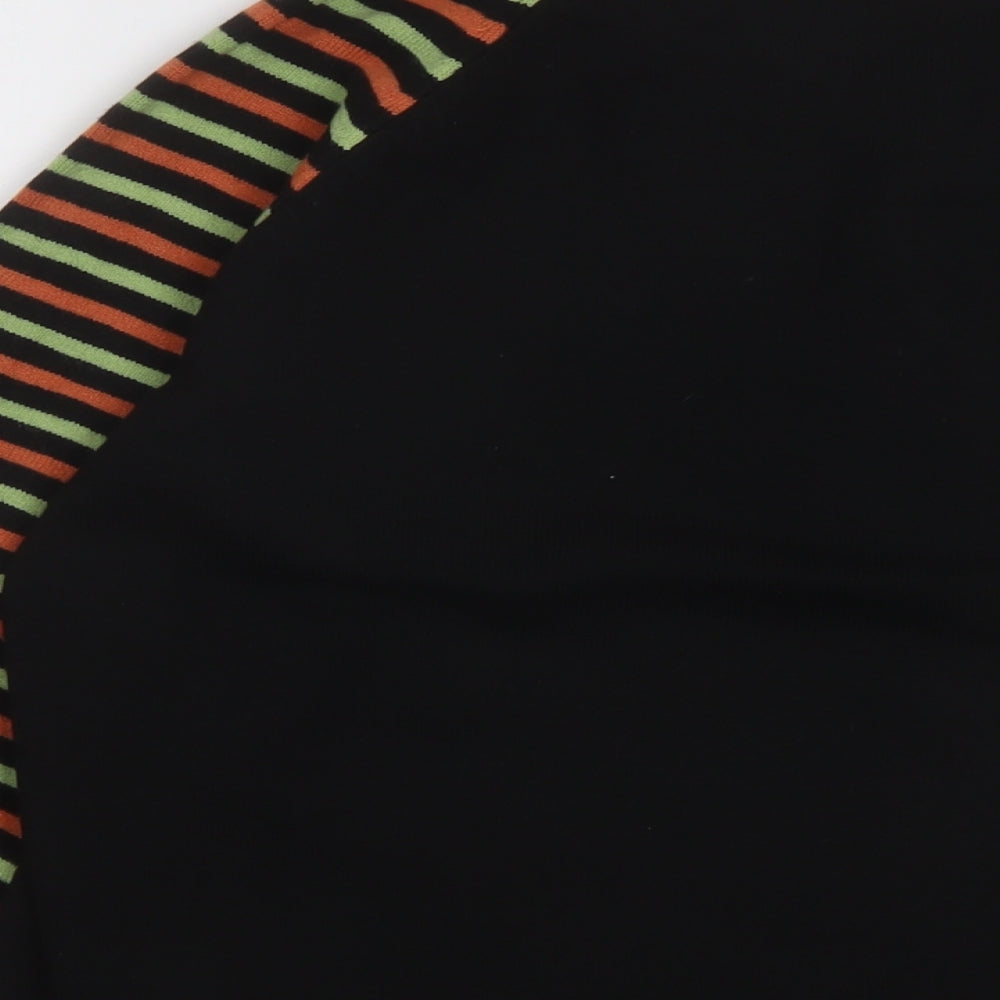 Ann Marie Womens Black Round Neck Striped Acrylic Pullover Jumper Size XL