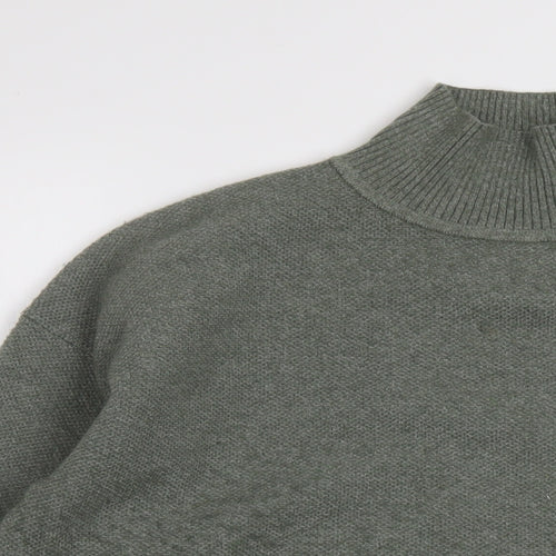 Marks and Spencer Womens Green Mock Neck Polyester Pullover Jumper Size S