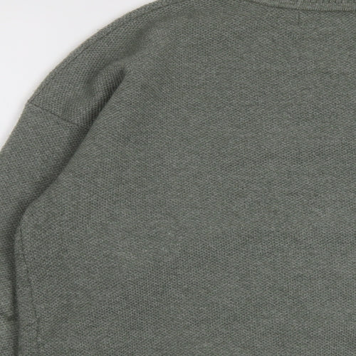 Marks and Spencer Womens Green Mock Neck Polyester Pullover Jumper Size S