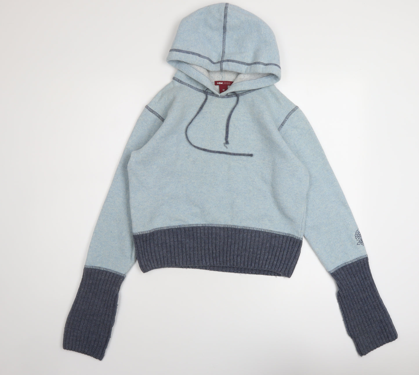 H&M Womens Blue Round Neck Wool Pullover Jumper Size M