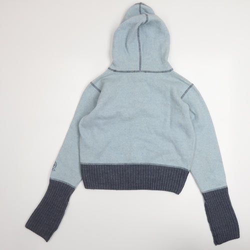 H&M Womens Blue Round Neck Wool Pullover Jumper Size M