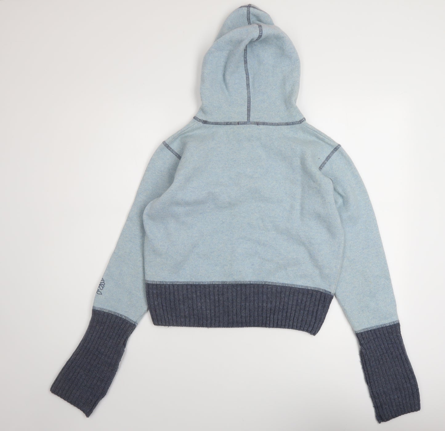 H&M Womens Blue Round Neck Wool Pullover Jumper Size M