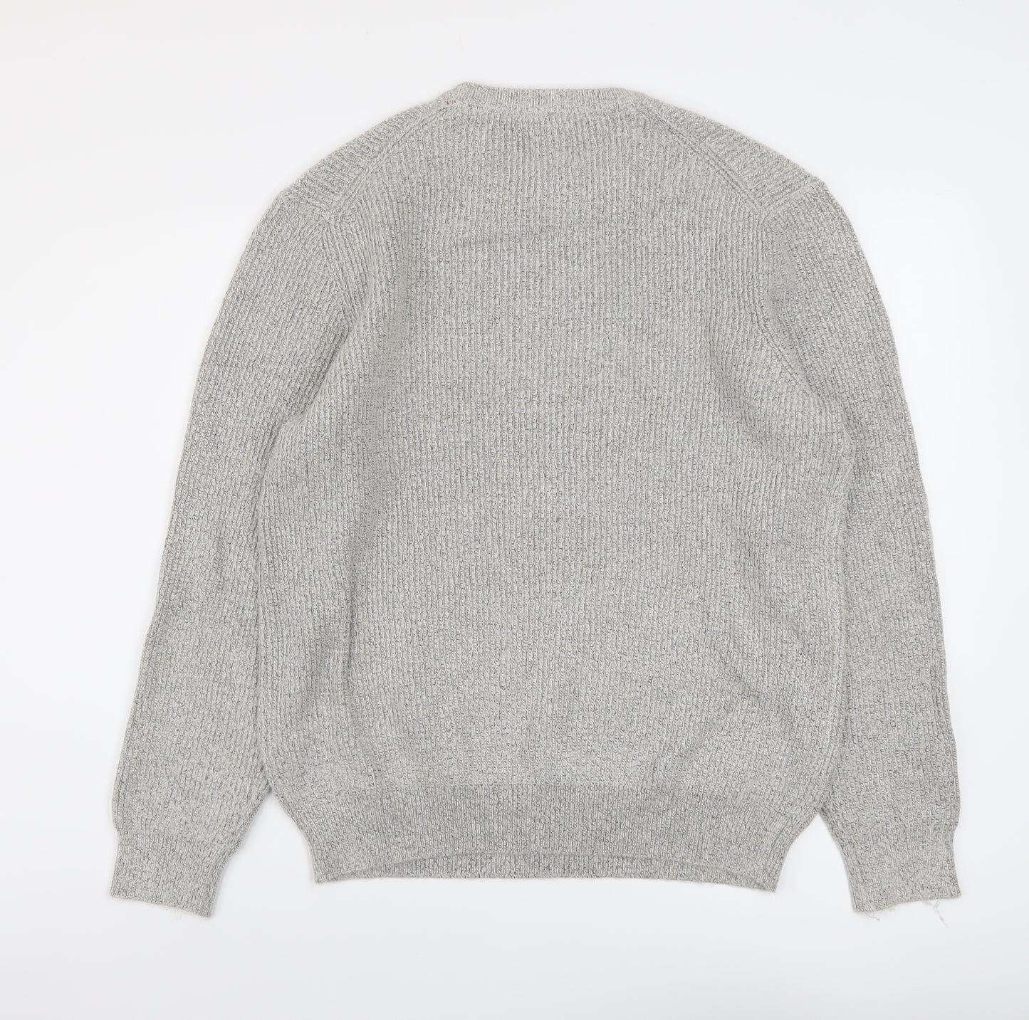 Marks and Spencer Mens Grey Crew Neck Polyamide Pullover Jumper Size L Long Sleeve