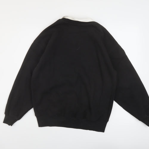 H&M Girls Black Cotton Pullover Sweatshirt Size 10-11 Years Pullover
