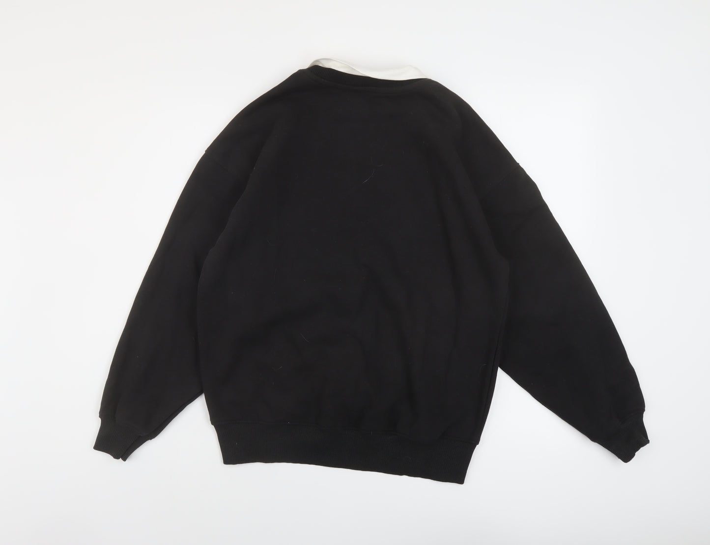 H&M Girls Black Cotton Pullover Sweatshirt Size 10-11 Years Pullover